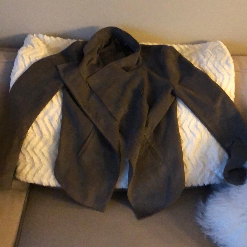 BCBg cropped back suede jacket